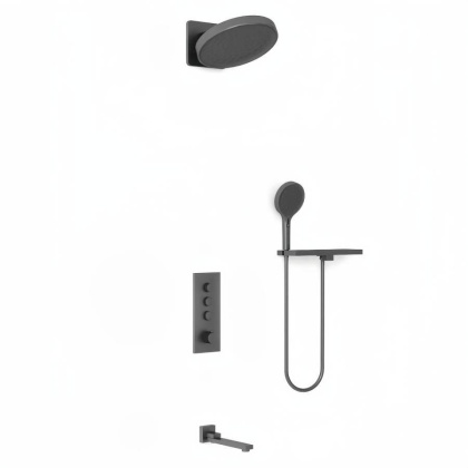 Душевой комплект Inspire VSFW-433TI3RGM встраиваемый, термостат, трехрежимный, вороненая сталь Душевой комплект Inspire VSFW-433TI3RGM встраиваемый, термостат, трехрежимный, вороненая сталь