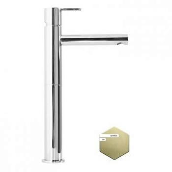 LEAF-LC1-L-SR Смеситель для накладной раковины однорычажный, с донным клапаном, исполнение Sunrise