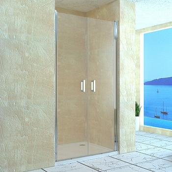 Душевая дверь в нишу RGW Leipzig LE-06 90 профиль Хром стекло прозрачное