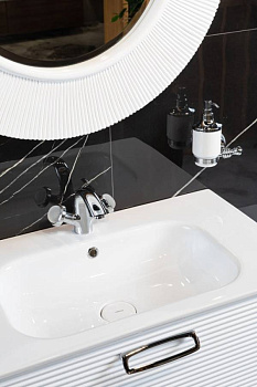 Столешница моноблок Vallessi 80 белая керамика глянец Столешница моноблок Vallessi 80 белая керамика глянец