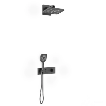 Душевой комплект Inspire VSFW-422TI4GM встраиваемый, термостат, двухрежимный, вороненая сталь Душевой комплект Inspire VSFW-422TI4GM встраиваемый, термостат, двухрежимный, вороненая сталь