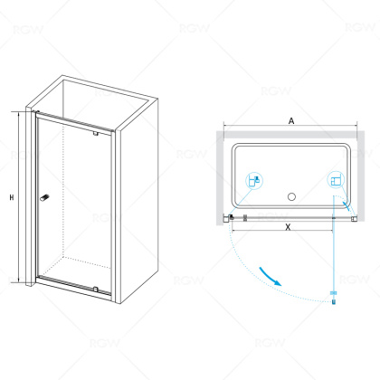 Душевая дверь RGW Passage PA-05 80 04080508-11 профиль Хром стекло прозрачное