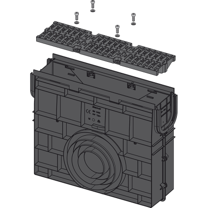 Пескоуловитель для дренажного канала AVZ104 с пластиковой рамой и пластиковой решеткой А15 Пескоуловитель для дренажного канала AVZ104 с пластиковой рамой и пластиковой решеткой А15