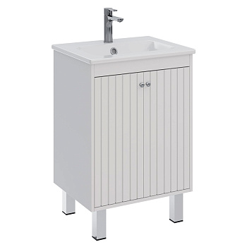 Тумба Lemark ROMANCE 60см под 1 раковину, подвесная/напольная, 2-х дверная, цвет корпуса, фасада: Белый глянец