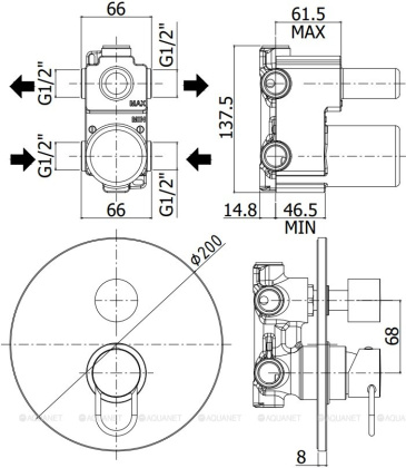 Смеситель для душа Paffoni Joker JK018NO (с внутренней частью) Смеситель для душа Paffoni Joker JK018NO (с внутренней частью)