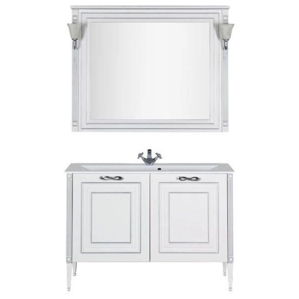 Мебель для ванной Aquanet Паола 120 белый/серебро (литьевой мрамор) Мебель для ванной Aquanet Паола 120 белый/серебро (литьевой мрамор)