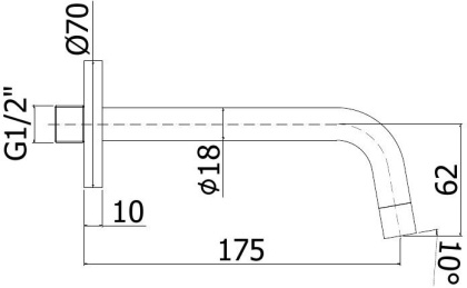 Излив для ванны Paffoni Light ZBOC045HGSP золото медовое брашированное