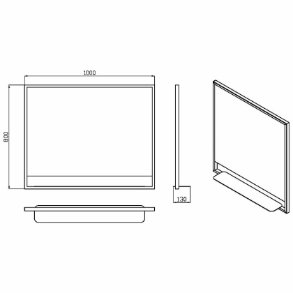 Зеркало Vallessi прямоугольное 100*80 с полочкой антрацит 552_2 Boheme Зеркало Vallessi прямоугольное 100*80 с полочкой антрацит 552_2 Boheme