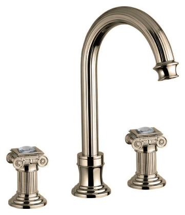 OLIMP-BLS2-A-03/24-O Смеситель на раковину на три отверстия, высокий, с донным клапаном, золото