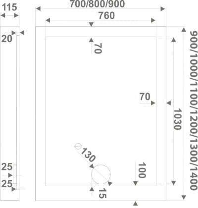 Душевой поддон акриловый Creto Olimpos 1000х800 6-1005 Душевой поддон акриловый Creto Olimpos 1000х800 6-1005