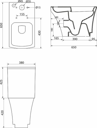 Чаша напольного унитаза BelBagno REGINA BB104CP Чаша напольного унитаза BelBagno REGINA BB104CP