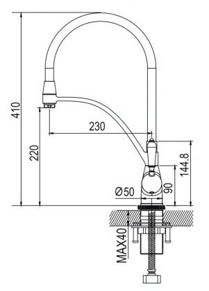 Смеситель для кухни, латунь R153Q Смеситель для кухни, латунь R153Q