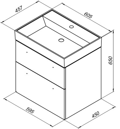 Тумба под раковину Aquanet Nova 60 белый (2 ящика) Тумба под раковину Aquanet Nova 60 белый (2 ящика)