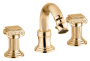 OLIMP-BBS2-02-O Смеситель для биде на три отверстия с донным клапаном, бронза
