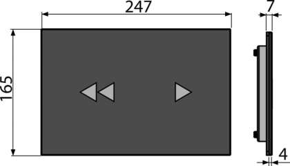 Кнопка управления бесконтактная для скрытых систем инсталляции Slim с подсветкой, стекло-черный