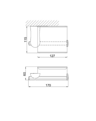Бумагодержатель  с крышкой RUSH Luson, 6х17х11 см, хром, LU16111B