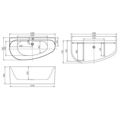 Акриловая ванна Allen Brau Priority 1600x780 2.31005.21A/AM антрацит/белый матовый, шт Акриловая ванна Allen Brau Priority 1600x780 2.31005.21A/AM антрацит/белый матовый, шт