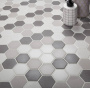 Противоскользящая мозаика, Hexagon Grey Mix Antislip 51x59, Non-Slip