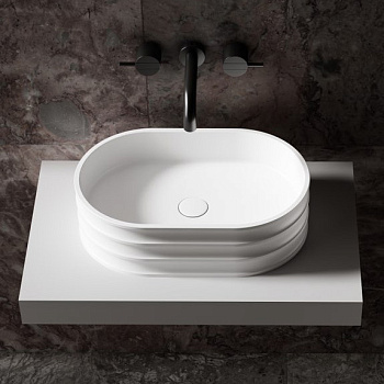 Раковина накладная ABBER Stein AS2650 белая матовая Раковина накладная ABBER Stein AS2650 белая матовая