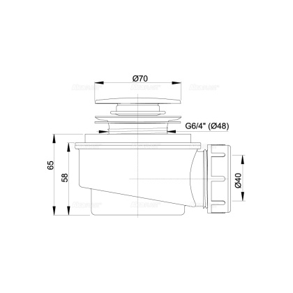 Сифон для ванны автомат комплект, металл