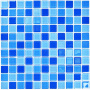 Мозаика стеклянная Blue wave-1 (чип 4*25*25) 300*300(22шт-1.98м2), м2