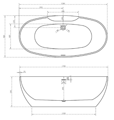 Акриловая ванна ABBER AB9323 белая