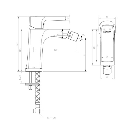 Смеситель Lemark Ursus LM7208BL для биде Смеситель Lemark Ursus LM7208BL для биде