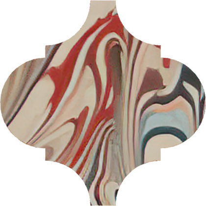 Декор Арабески Венеция красный матовый 6,5x6,5x0,69