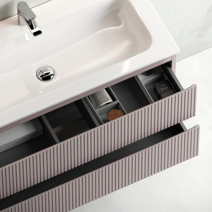 Тумба подвесная SANCOS Snob T 995х445х500, c двумя ящиками оснащенными доводчиками, Doha Soft, арт.SNT100SM