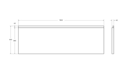 Передняя панель для акриловой ванны CEZARES PLANE/DUO-190-SCR-W37