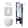 IS90201.801900 Инсталляция с клавишей PrimeFit S, бел глянец., с подвесным унитазом Like Aquaspin с сид м/лифт