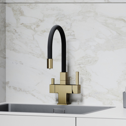 Смеситель для кухни SANCOS Arno с возможностью подключения фильтра для воды, цвет брашированное золото, арт. SC4005BG