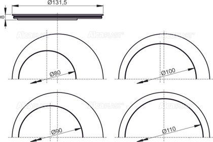 Вставка под водосточную трубу, комплект – красный