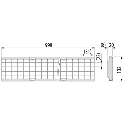 Решетка для дренажного канала AVZ103 оцинкованная, сварная B125