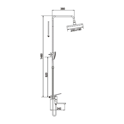 Душевая система Shevanik, латунь S8036 хром