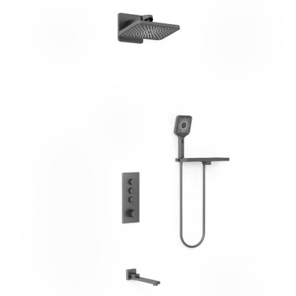 Душевой комплект VSFW-433TI4RGM встраиваемый, термостат, трехрежимный, вороненая сталь Душевой комплект VSFW-433TI4RGM встраиваемый, термостат, трехрежимный, вороненая сталь