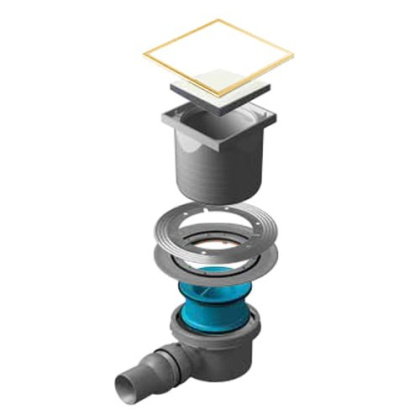 13000156 Душевой трап Pestan Confluo Standard White Glass 1 Gold Исполнение: Белый/Золото глянец  13000156 Душевой трап Pestan Confluo Standard White Glass 1 Gold Исполнение: Белый/Золото глянец