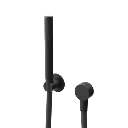 Ручной душ OLE с держателем для лейки и шлангом,  без выхода для подачи воды, матовый черный