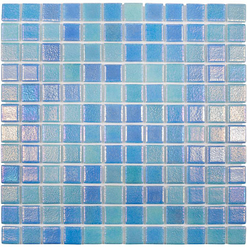 Стеклянная мозаика MIX BLUE 551/552, Shell