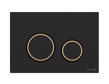 Кнопка TWINS пластик черный матовый с рамкой