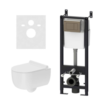 DX36.IS10151.1701 Инсталляция с клавишей глянец. Хром с подвесным унитазом Scandinavian Pure безободк с сид м/лифт