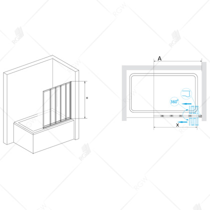 Шторка на ванну RGW Screens SC-22B 120x150 03112212-14 профиль Черный стекло прозрачное