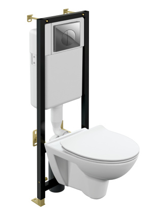 Комплект PARVA CO DPL EO slim + BLACK + LEON хром глянцевый