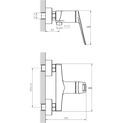Смеситель для душа RUSH Socotra (ST1235-63)