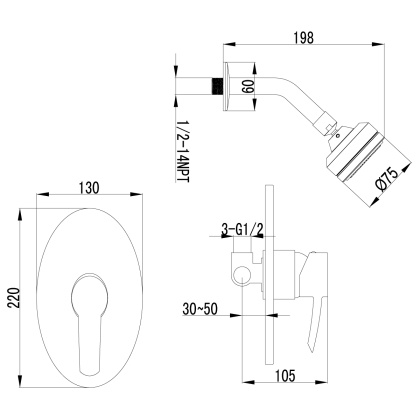 Смеситель Lemark Atlantiss LM3220C для душа Смеситель Lemark Atlantiss LM3220C для душа