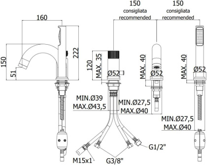 Смеситель на борт ванны Paffoni Jo JO040LCR Смеситель на борт ванны Paffoni Jo JO040LCR