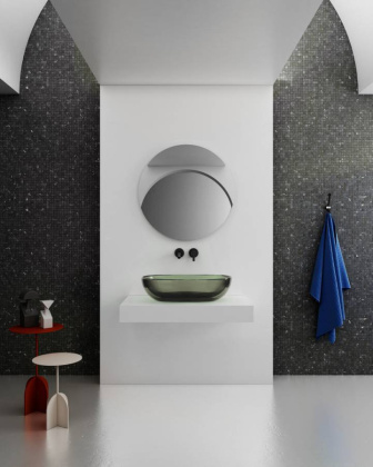 Раковина накладная прозрачная ABBER Kristall AT2805Vesuvian оливковая Раковина накладная прозрачная ABBER Kristall AT2805Vesuvian оливковая