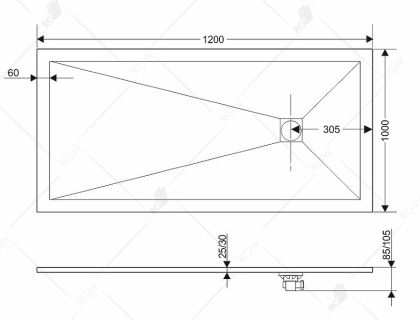 Душевой поддон прямоугольный RGW ST-W Белый (Комплект)  1000x1200 Душевой поддон прямоугольный RGW ST-W Белый (Комплект)  1000x1200