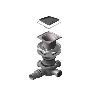 13000086 Точечный трап 150х150 мм Confluo Standard Ceramic 2, полая под плитку, с рамкой Исполнение: Хром  13000086 Точечный трап 150х150 мм Confluo Standard Ceramic 2, полая под плитку, с рамкой Исполнение: Хром