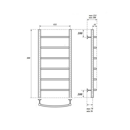 Полотенцесушитель водяной Point Афина PN04148 П6 400x800, хром Полотенцесушитель водяной Point Афина PN04148 П6 400x800, хром